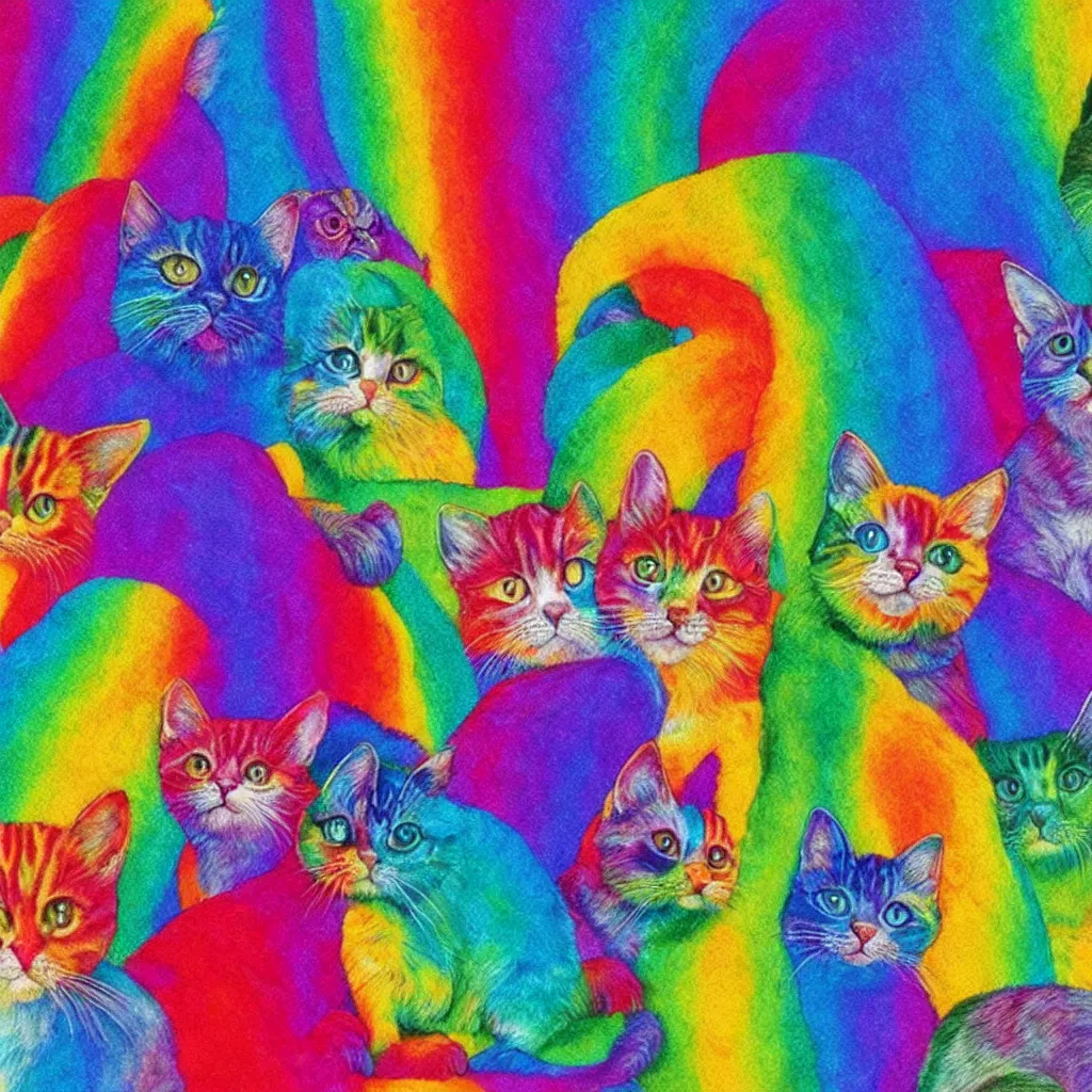 Prompt: rainbow cats