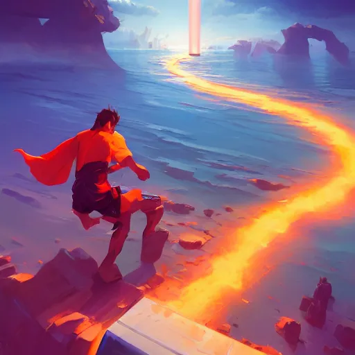 Image similar to unstoppable object meets immovable force, retrowave, behance hd, concept art by jesper ejsing, by rhads, makoto shinkai cyril rolando, madgwick