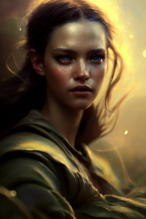 Image similar to cinematic shot of an epic portrait of a fairy dressed in military clothes, shiny skin, beautiful eyes, beautiful, small details, night setting, realistic poster with volumetric light from craig mallism, artgerm, jeremy lipkin and michael garmash, unreal engine, radiant light, detailed and complex environment, digital art, trends at art station, a masterpiece