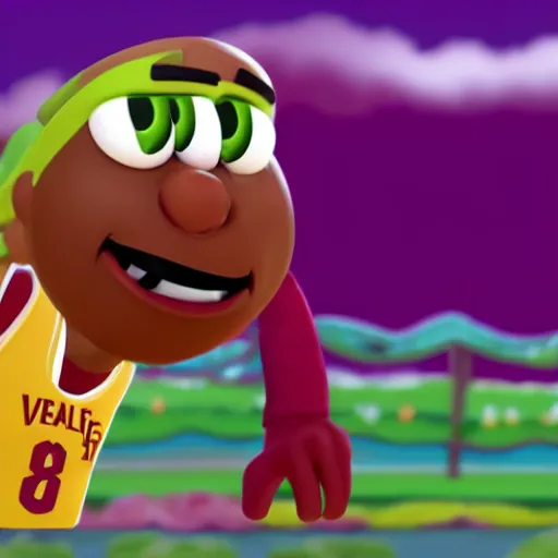 Prompt: still of lebron james as a character in veggietales, veggietales episode and style, 8 k, 4 k, high quality, hyperdetailed