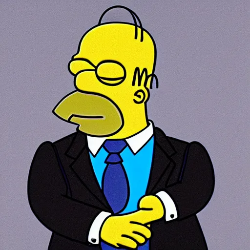 Image similar to President Homer Simpson, official White House Portrait.