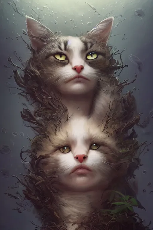 super cute but angry cat, portrait, face symmetry,, Stable Diffusion