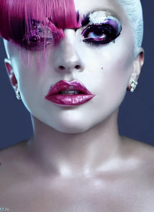 Image similar to lady gaga by nick knight, born this way, born this way album, red weapon 8 k s 3 5, cooke anamorphic / i lenses, highly detailed, cinematic lighting