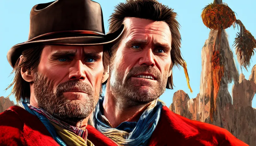 Prompt: Jim Carrey is Arthur Morgan in Red Dead Redemption 2, hyperdetailed, artstation, cgsociety, 8k