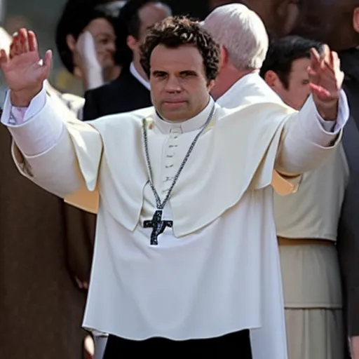 Prompt: the hulk as the pope, mark ruffalo