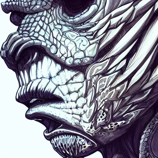 Prompt: thunder dragon colossus, heroine, beautiful, detailed symmetrical close - up portrait, intricate complexity, in the style of artgerm and kazuki tanahashi, cel - shaded