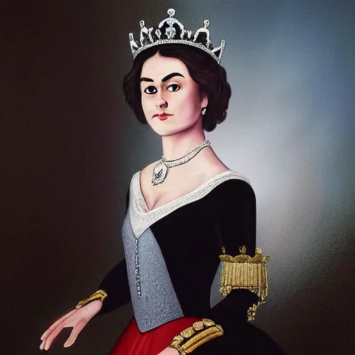 Prompt: “ sasha grey as queen elizabeth, photorealistic, high definition, detailed ”