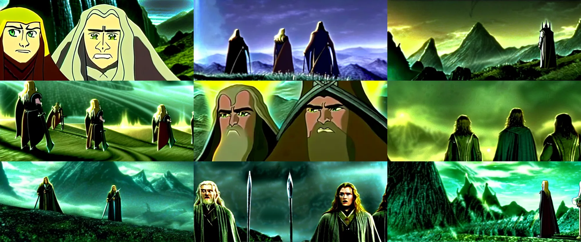 Image similar to a still frame from The Lord of the Rings: The Two Towers (2002), Toonami