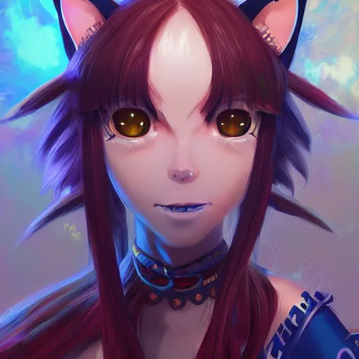 Prompt: anime portrait of a cat girl as a shaman yedi using dark force to eliminate trump as an anime antagonist by Stanley Artgerm Lau, WLOP, Rossdraws, James Jean, Andrei Riabovitchev, Marc Simonetti, and Sakimichan, trending on artstation