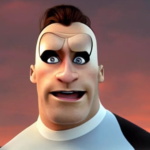 Image similar to Syndrome from the Incredibles, played by Dwayne Johnson Dwayne Johnson Dwayne Johnson