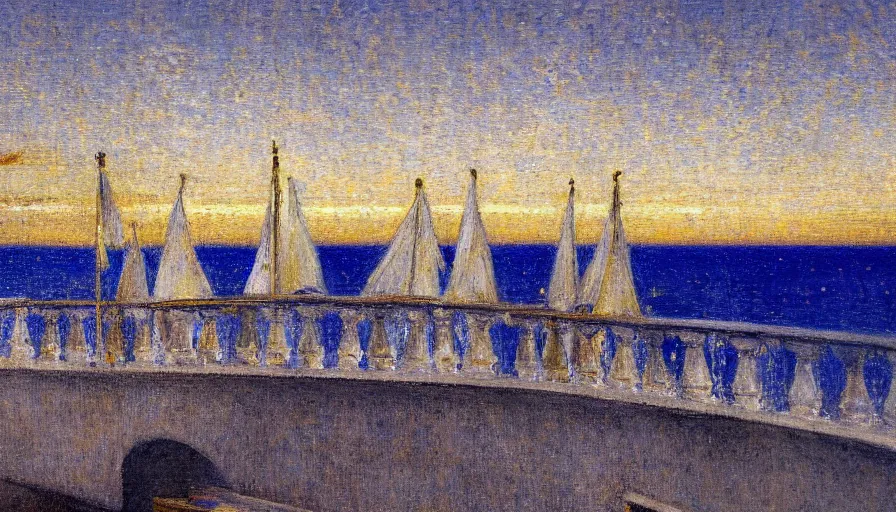 Image similar to a ultradetailed beautiful painting of the night sky of the amazonas golden white palace balustrade designed by jules bastien - lepage, tarsila do amaral, frank weston and gustave baumann, beach, trending on artstation, mediterranean, palm trees, sharp focus, sail boats, soft light, 8 k 4 k