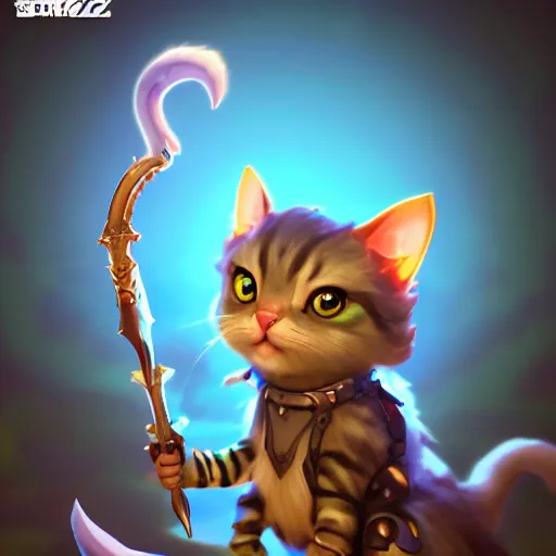 Image similar to super cute fantasy cat warrior 3D concept art by beeple by Raffaello Sanzi and Chao Teng Zhao, anthropomorphic glowing effect, ornate, dynamic, centered, sharp focus, beautiful detailed, face very realistic, Game Art, hyper detailed, no background, cartoon, cinematic, raytrace, Trend on artstation, C4D