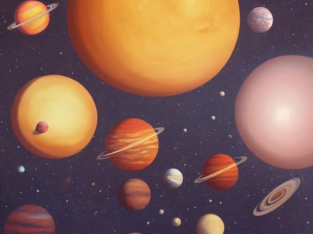 Prompt: a beautiful painting of planets by Gioele Muscolino, trending on artstation, UE5