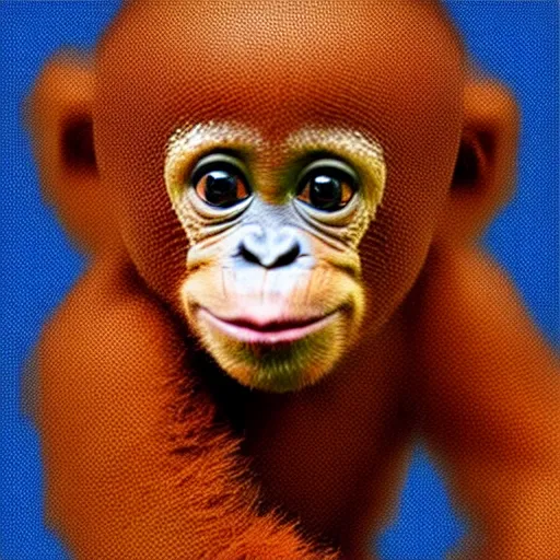 Prompt: pixel art of a baby orangutan