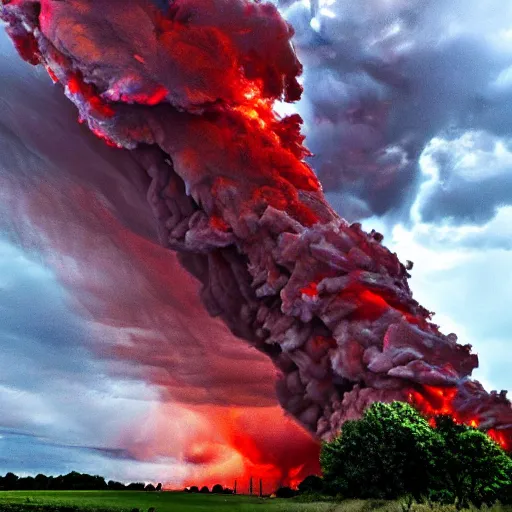 Image similar to Tornado of fire, fire clouds, ultimate tornado, flaming storm