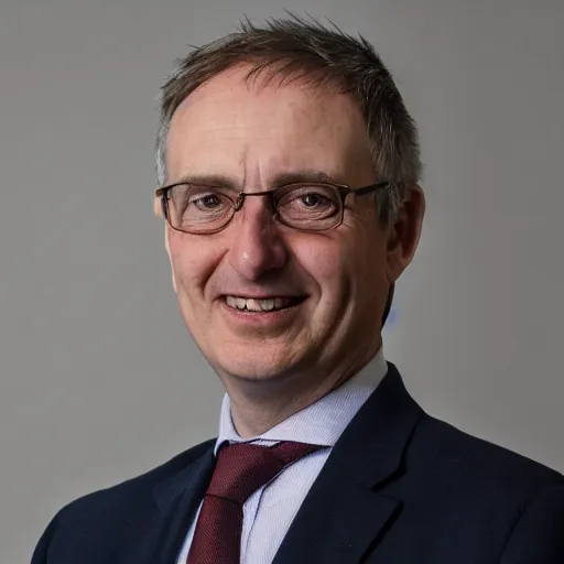 Prompt: A portrait photo of University of Warwick Vice-Chancellor Stuart Croft