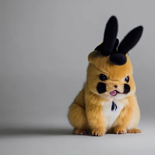 Image similar to model pikachu cute pikachu at a model photoshoot studio lighting by annie leibovitz