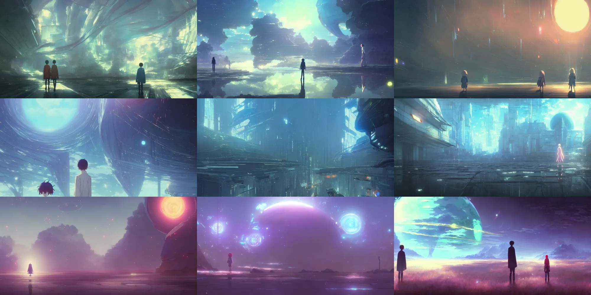 Prompt: a high definition screenshot from the haunting and strange science fiction anime film ; a strange and ethereal dreamscape, digital painting by makoto shinkai, akira toriyama, sparth, moebius surrealism, trending on artstation