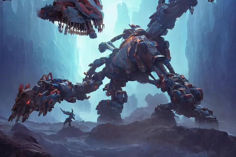 Image similar to tremortusk machine mecha animal beast robot of horizon forbidden west horizon zero dawn bioluminiscence, behance hd by jesper ejsing, by rhads, makoto shinkai and lois van baarle, ilya kuvshinov, rossdraws global illumination