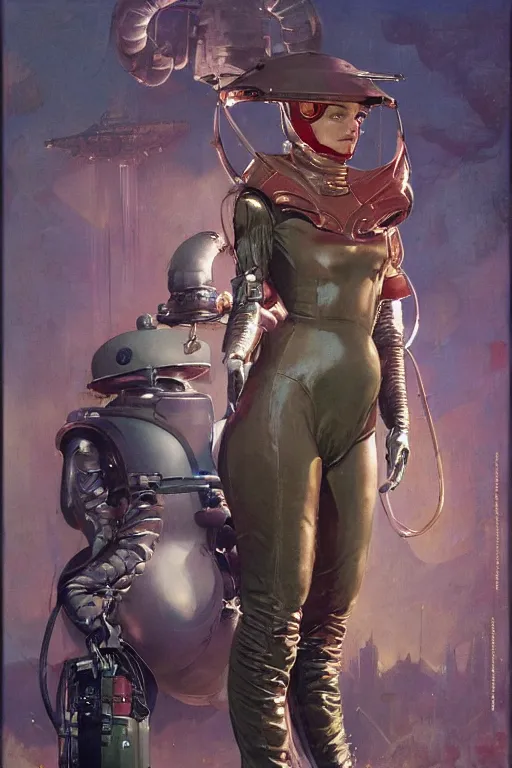 Prompt: minoton standing beside elegant lady wearing a latex spacesuit, by norman rockwell, jack kirby, jon berkey, earle bergey, craig mullins, ruan jia, jeremy mann, tom lovell, marvel, astounding stories, 5 0 s pulp illustration, scifi, fantasy, artstation creature concept, sinbad movie, harryhausen