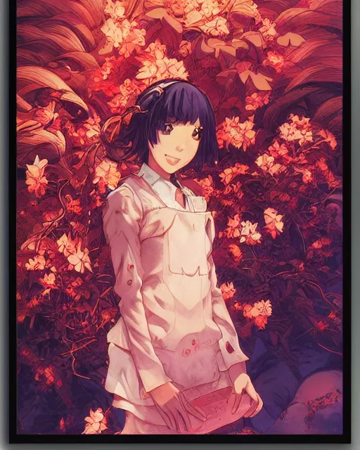 Image similar to anime girl smiling softly, art poster, ambient lighting, detailed, by ayami kojima, makoto shinkai, kilian eng