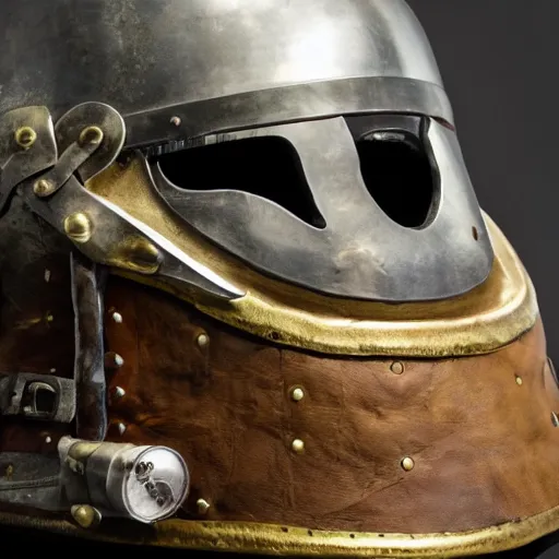 Image similar to a spangenhelm, a viking helmet, historically accurate, 8 k resolution, high detail high coherency, studio lighting, national greographic artifact lighting.