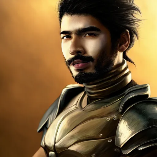 Prompt: anime of young hispanic man with facial hair, brown eyes, full body, reptile armor by akira toriyama hyper realistic, dark fantasy detailed, high definition insanely detailed, bitter wide angle lens dark lighting, moody lighting