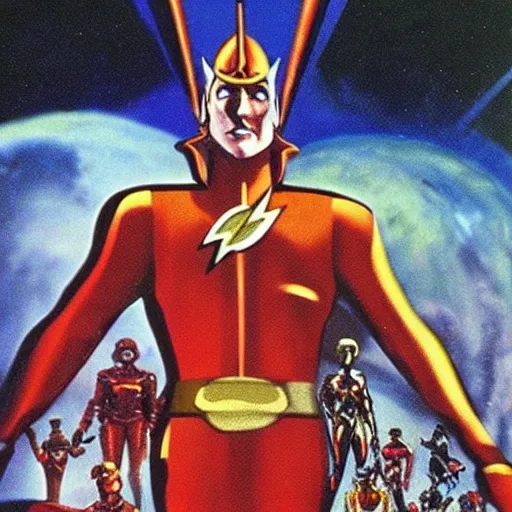 Prompt: concept art for flash gordon ( 1 9 8 0 ) sequel