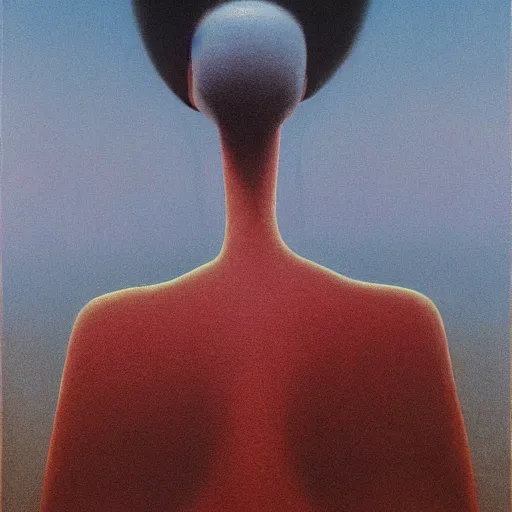 Image similar to Mona in the style of Zdzislaw Beksinski