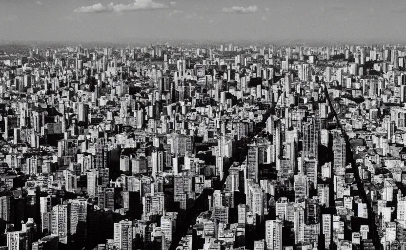 Image similar to award winning overhead view photo of the city of sao paulo in 1 9 5 6, tilt shift photography