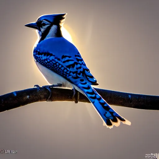 Image similar to a Bluejay over the sun on a limb