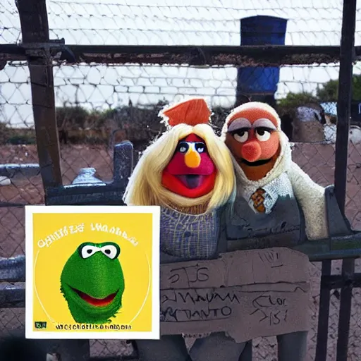 Image similar to “muppets at Guantanamo Bay”