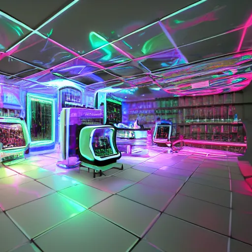 Image similar to alien shop, futuristic, holographic, 8k