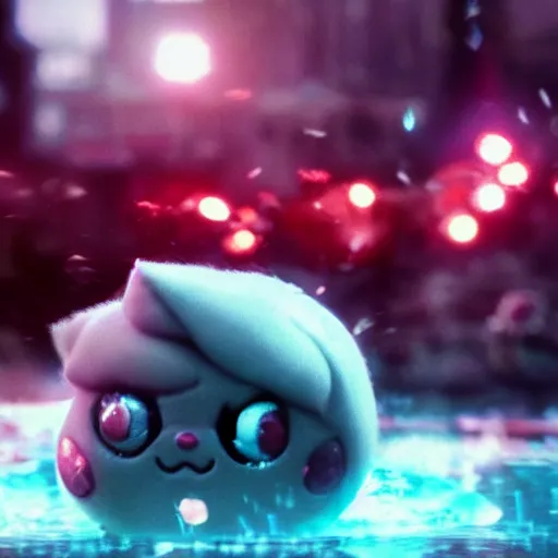 Prompt: jigglypuff! in Gears of War, splash art, movie still, cinematic lighting, dramatic, octane render, long lens, shallow depth of field, bokeh, anamorphic lens flare, 8k, hyper detailed, 35mm film grain