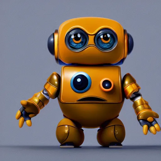 Image similar to two small chubby bots, hyperdetailed colourful, smooth panelling, intricate detail, holding, single eye, style of cute pokemon, rusty arms, antenna, floating, white studio, mechanical, cute toy, gameboy advanced, ambient light, in the style of pixar animation poster, pokedstudios,, blender, octane render, 8 k,