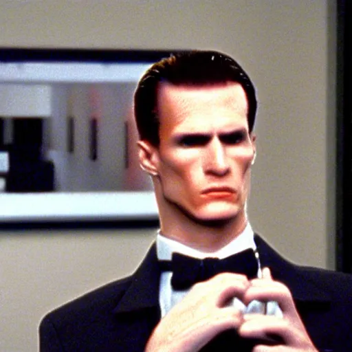 Prompt: 1 9 9 7 still american psycho on nintendo 6 4