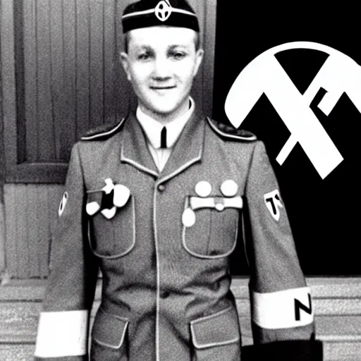 Prompt: Justin Truedau wearing a nazi uniform