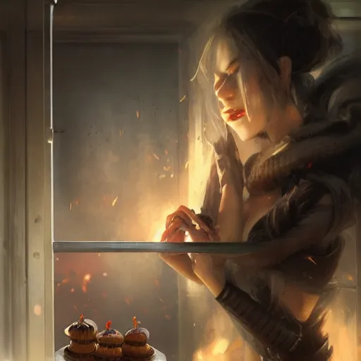 Prompt: awoke to the violent crunch of metal on wood, radiator, sweet smells of antifreeze and cupcakes, by wlop, artgerm, greg rutkowski