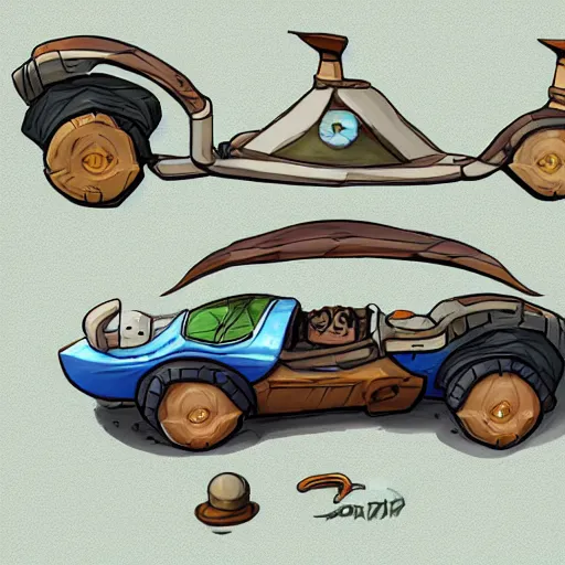 Image similar to deponia art style car concept