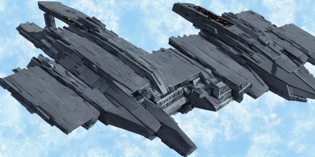 Prompt: an Akira-class Starship named the USS Arapaho fighting a borg cube and winning