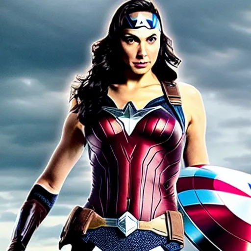 Prompt: Gal Gadot as Captain America