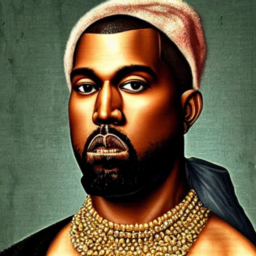 Image similar to A Renaissance portrait painting of Kanye West