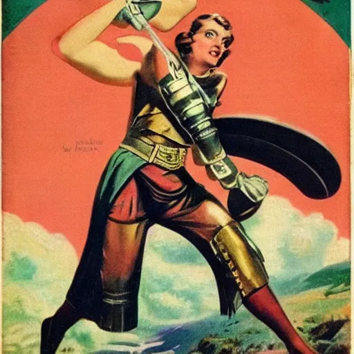 Image similar to Ivanhoe, vintage pulp art