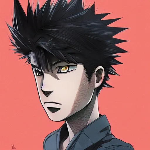 Prompt: boy with spikey hair and thunder powers in kohei horikoshi art, with thunderstorms, 8 k, dark colors, detailed face, details, sharp smooth, aykut aydogdu
