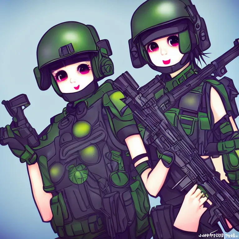 Prompt: kawaii swat team, colorful, fashion, photography, cute, highly detailed, realistic, depth of field