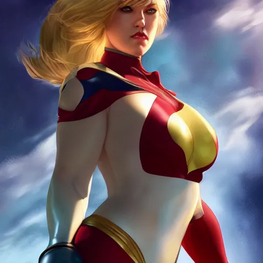 Image similar to power girl, by artgerm, trending on artstation, high resolution, 4 k, highly detailed