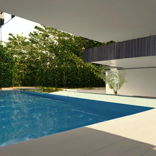 Prompt: luminal architecture of swimming pools in white tiles. Ultra realistic 4k UHD.