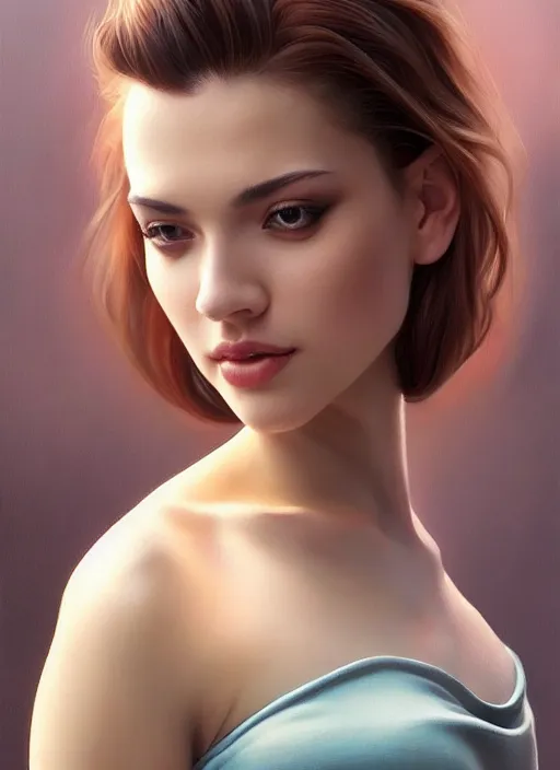 Image similar to full length photo of a gorgeous young woman in the style of stefan kostic, realistic, sharp focus, 8k high definition, insanely detailed, intricate, elegant, art by stanley lau and artgerm