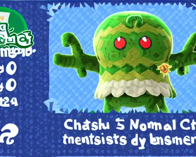Image similar to cthulhu in animal crossing