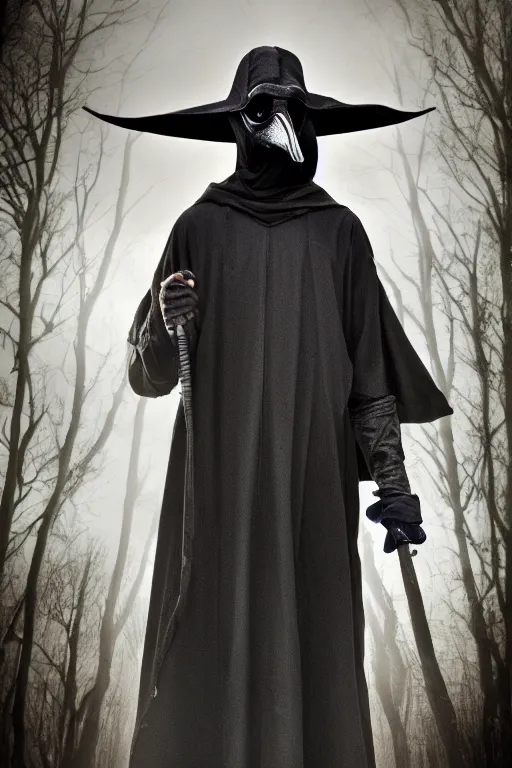 Prompt: full picture of a Plague doctor, HD, 50mm, Awar winning photography, Dark Fantasy